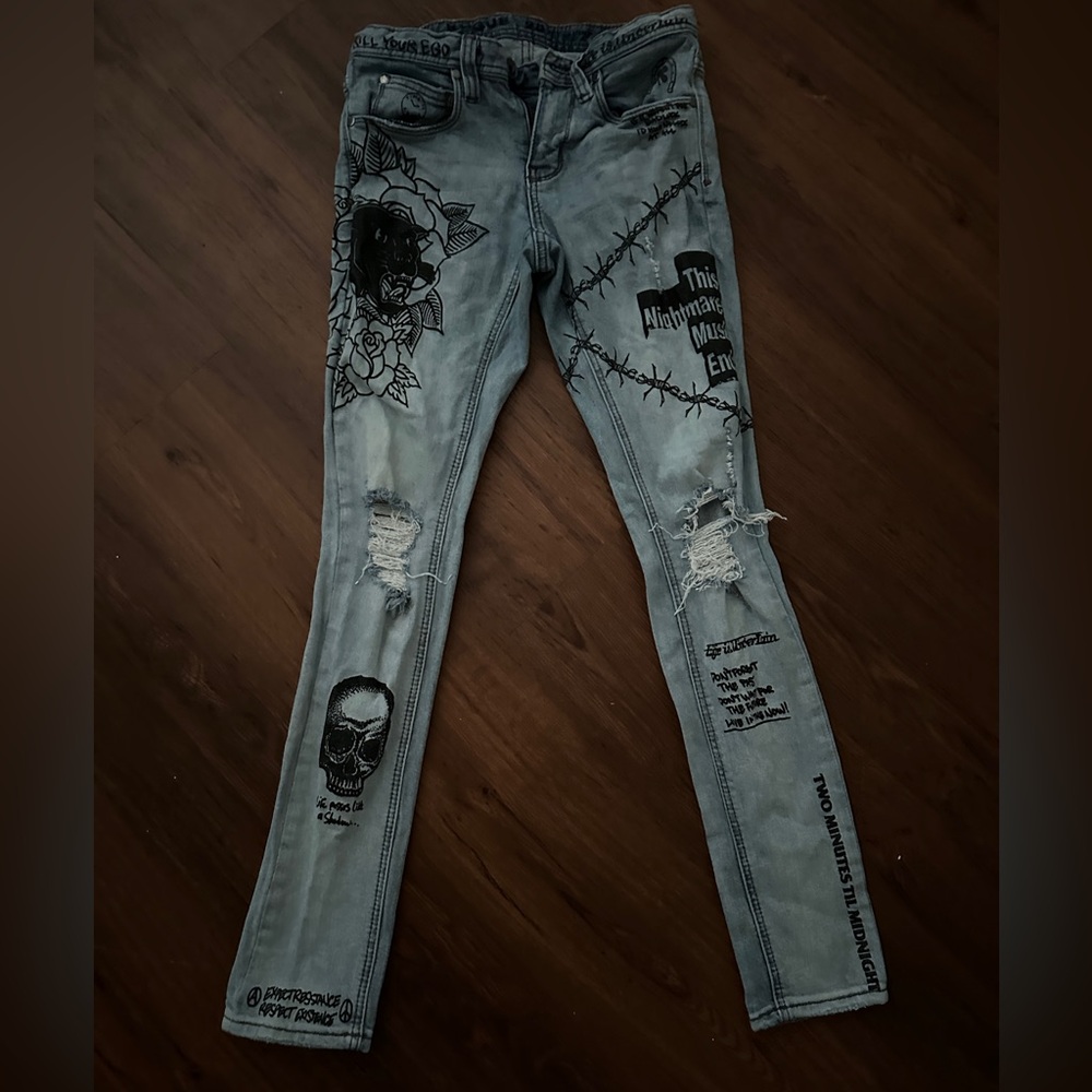 Graphic Blue Jeans